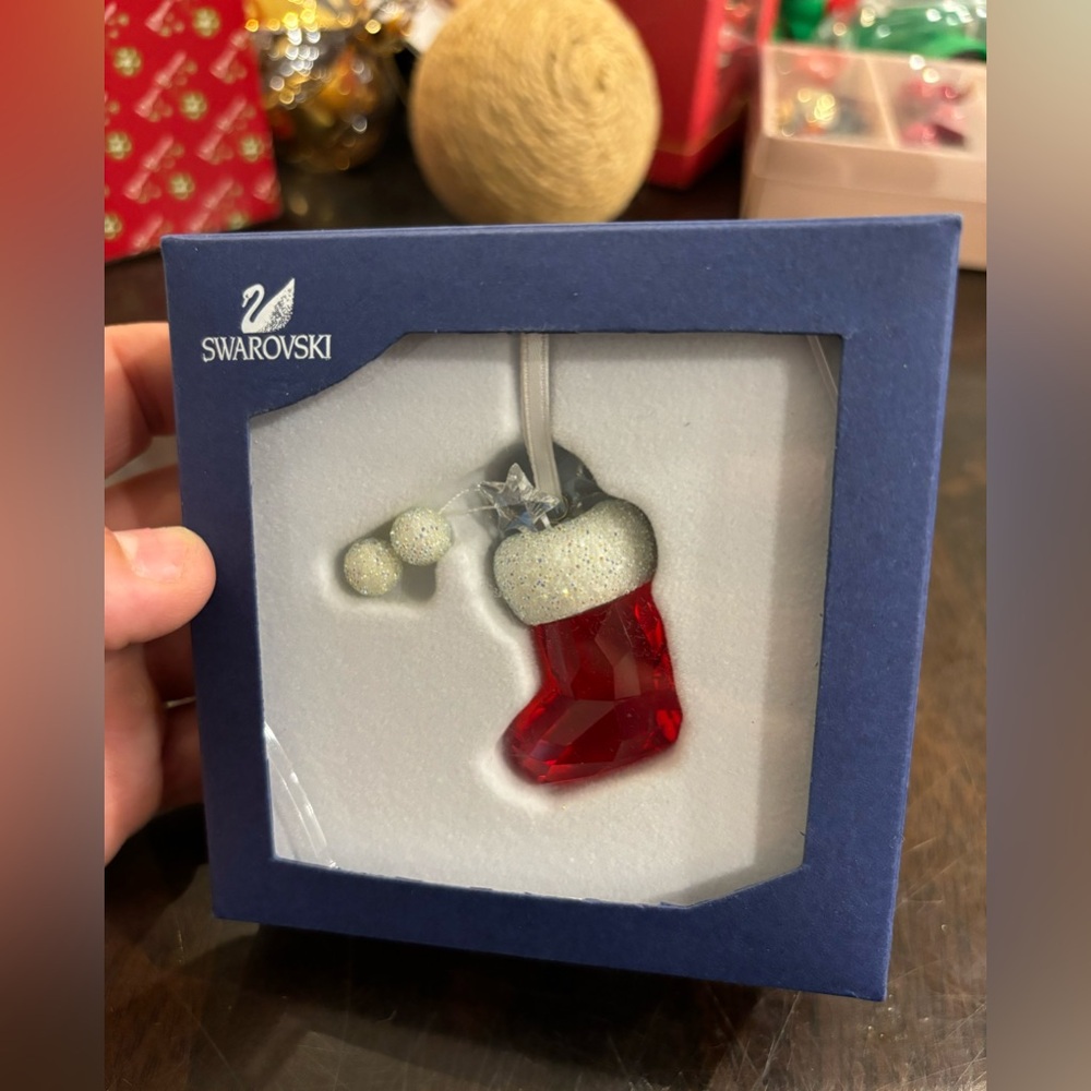 Swarovski Crystal Santa's Stocking Christmas Ornament #0944872 - 2011